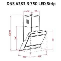Вытяжка кухонная Perfelli DNS 6383 B 750 BL LED Strip Фото 5