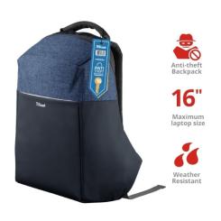 Рюкзак для ноутбука Trust 16" Nox Anti-theft BLUE Фото 8