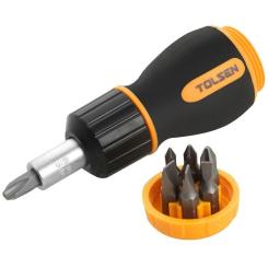 Набор отверток Tolsen храповая короткая 7 бит Фото