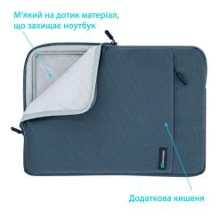 Чехол для ноутбука Grand-X 15.6'' Dark Grey Фото 4
