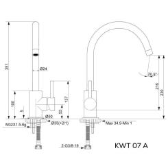 Смеситель Kernau KWT 07A BLACK METALLIC Фото 5