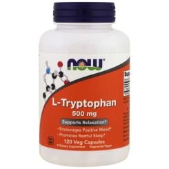 Аминокислота Now Foods L-триптофан, 500 мг, 120 растительных капсул Фото