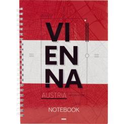 Блокнот Axent на спирали твердая обкл., А5, 96л. Vienna Фото