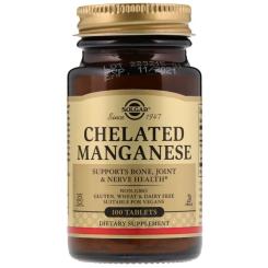 Минералы Solgar Марганець, Chelated Manganese, 100 таблеток Фото