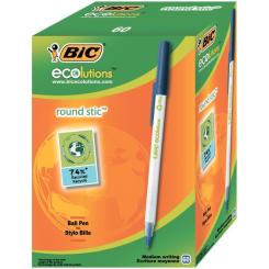 Ручка масляная Bic Round Stic Eco, синяя Фото 1