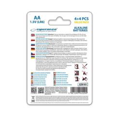 Батарейка Esperanza AA LR6 Alkaline * 8 Фото 3