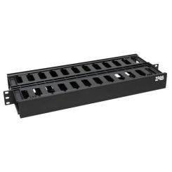 Кабельный организатор Zpas 19" 1U двобічна гребінка Фото