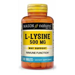 Аминокислота Mason Natural L-лизин 500мг, L-Lysine, 100 таблеток Фото