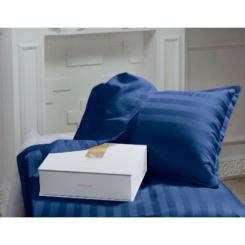 Постельное белье MirSon Сатин-страйп Blue Sea 143х210 Фото