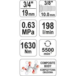 Гайковерт Yato пневматический YT-09571 Фото 5