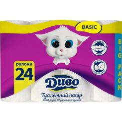 Туалетная бумага Диво Basic 2 слоя 24 рулона Фото