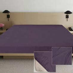 Простынь Ярослав на резинке сатин 09 сливовый 200х180х20 Фото