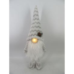 Новогодняя фигурка Novogod`ko Гном білий, 60см, LED ніс Фото