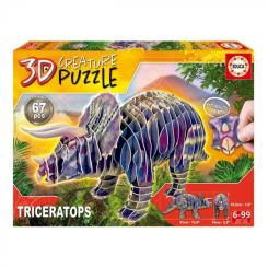 Пазл Educa 3D Трицератопс 67 элементов Фото