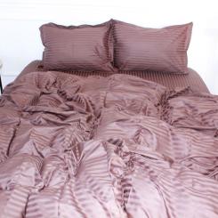 Пододеяльник MirSon Satin Stripe 30-0006 Dark Brown 143х210 см Фото