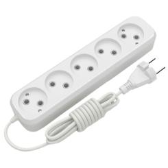 Сетевой удлинитель Electrum C-ES-1796 2.0m, 5 роз, white Фото