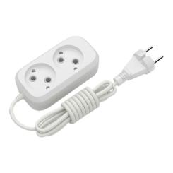 Сетевой удлинитель Electrum C-ES-1782 2.0m, 2 роз, white Фото
