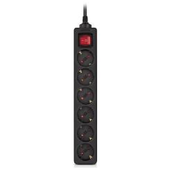 Сетевой фильтр питания REAL-EL RS-6 Protect M 5m, black Фото 1