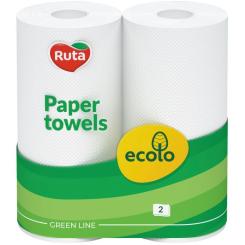 Бумажные полотенца Ruta Ecolo Белые 2 слоя 2 рулона Фото