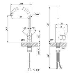 Смеситель Kroner Klassisch-WEI035 Фото 9