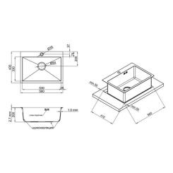 Мойка кухонная Kroner Geburstet-5843HM Фото 1