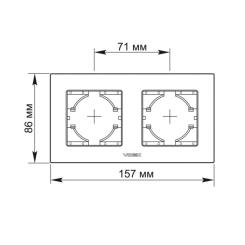 Рамка Videx BINERA шоколадный алюминий 2 поста Фото 2
