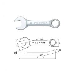 Ключ Toptul комбинированный укороченный 14мм Фото 1