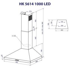 Вытяжка кухонная Minola HK 5614 BL 1000 LED Фото 10