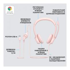 Наушники Logitech H390 USB Rose Фото 5