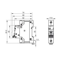 Автоматический выключатель Videx RS6 RESIST 1п 10А 6кА С Фото 3