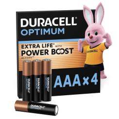 Батарейка Duracell Optimum AAA лужні 4 шт. в упаковці Фото