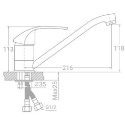 Смеситель TAU SM-2B244C Фото 1