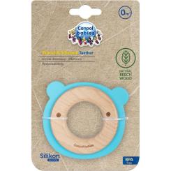 Прорезыватель Canpol babies деревянно-силиконовая Медвежонок Бирюзовая Фото 2