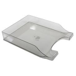 Лоток для бумаг Economix горизонтальный Симметрия, пластик дымчатый Фото