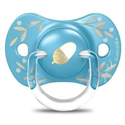 Пустышка Suavinex Gold Edition физиологическая, +18 мес. голубая Фото