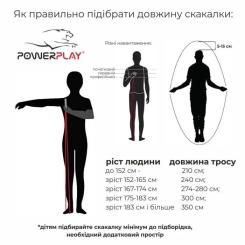 Скакалка PowerPlay 4210 швидкісна Чорна Фото 7