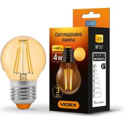 Лампочка Videx LED Filament G45FA 4W E27 2200K бронза Фото 1