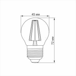 Лампочка Videx LED Filament G45FA 4W E27 2200K бронза Фото 2