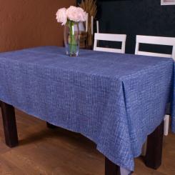 Скатерть MirSon Рогожа №209 Blue Binding 130x220 см Фото