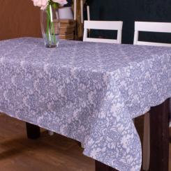 Скатерть MirSon Рогожа №217 Blue Patterns 130x300 см Фото