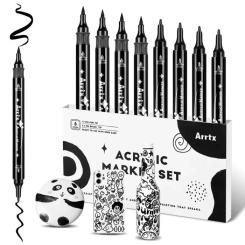 Художественный маркер Arrtx акриловые AACM-03-8BK, черные Фото