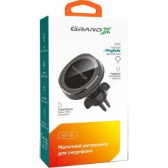 Универсальный автодержатель Grand-X MT-15 MagSafe (крепление на дефлектор) Фото 2