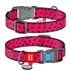 Ошейник для животных WAUDOG Nylon "Кавун" пластиковий фастекс XL Фото