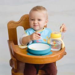 Тарелка детская Baboo с противоскользящим основанием, 6+ мес (бирюза) Фото 6