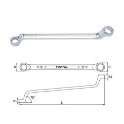 Ключ Toptul накидной 12х13 мм (угол 75°) Фото 1