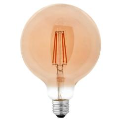 Лампочка Delux Globe G125 8Вт E27 2700К amber filament Фото