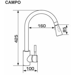Смеситель GRANADO Campo LUX grafito Фото 5