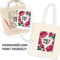 Набор для творчества Rosa екосумка-розмальовка Півонії 38х42см Фото 2