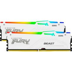 Модуль памяти для компьютера Kingston Fury (ex.HyperX) DDR5 32GB (2x16GB) 5600 MHz FURY Beast White RGB Фото 2