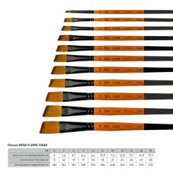 Кисточка для рисования Rosa Синтетика кутова, FLAME 1368А, №14 Фото 5
